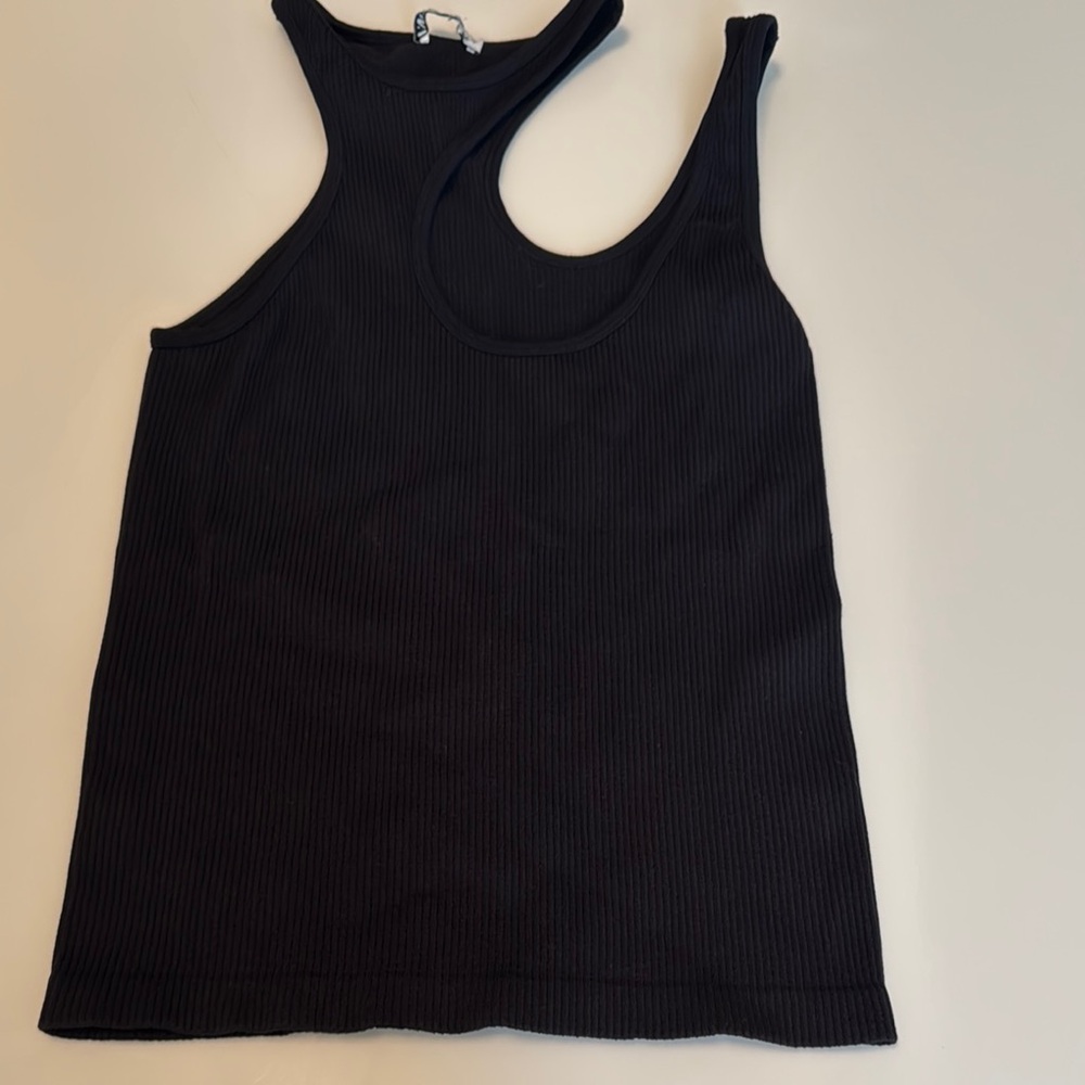 Zara Black Ribbed Women's Tank Top